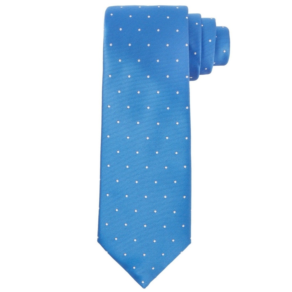 Tayion Mens Tie One Size Blue/White Polka Dot Formal Necktie NWT